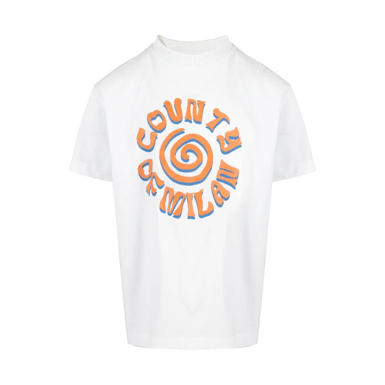 Marcelo Burlon Kids Spiral County White Cotone T-shirt