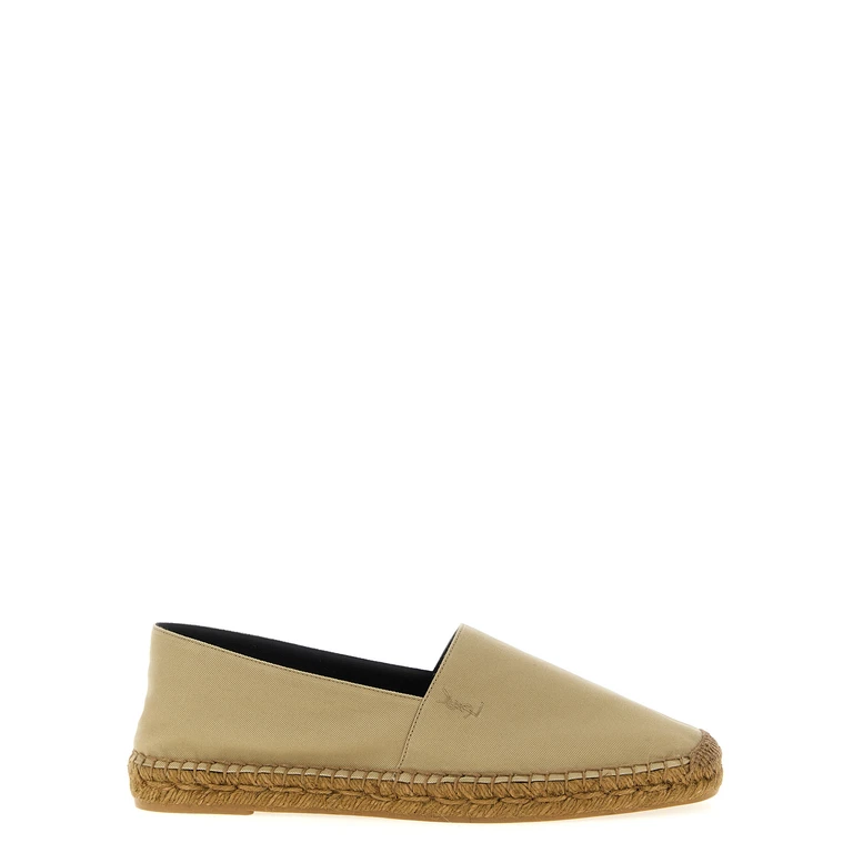 Beige Cotton Espadrilles Shoe - Men