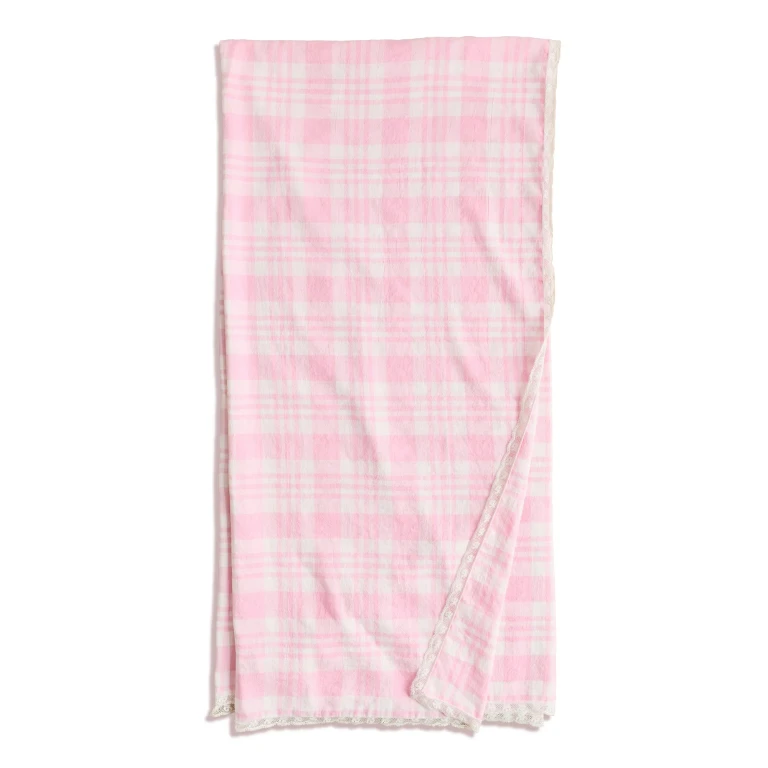 LoveShackFancy Yarn Dye Table Cloth Sandy Blush One Size