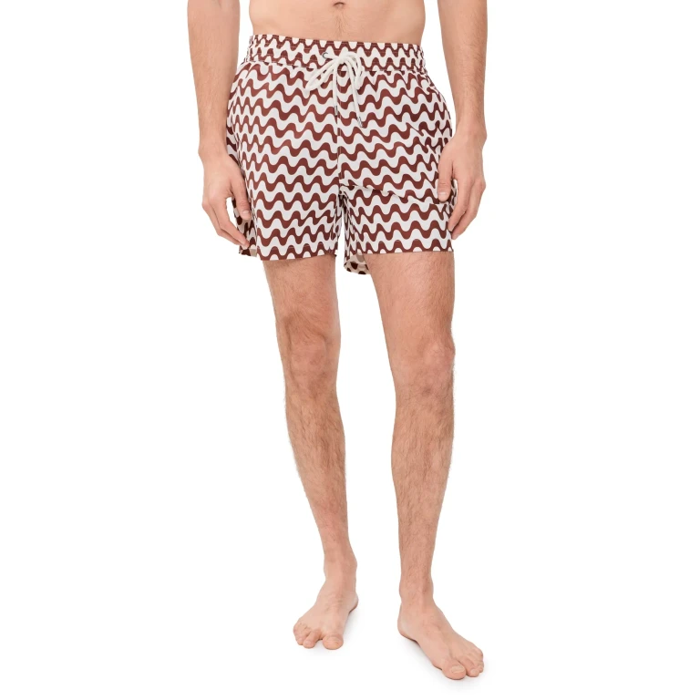 Frescobol Carioca Rio Swim Shorts 4 Brown/Ecru XXL