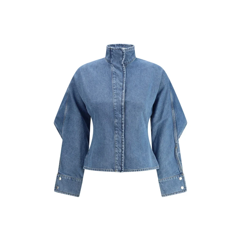 Marine Serre Moon Laser Blue Wash Denim Shirt