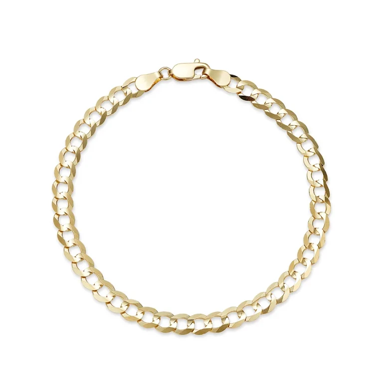 Men's Comfort Curb Link Chain Bracelet in 14K Yellow Gold