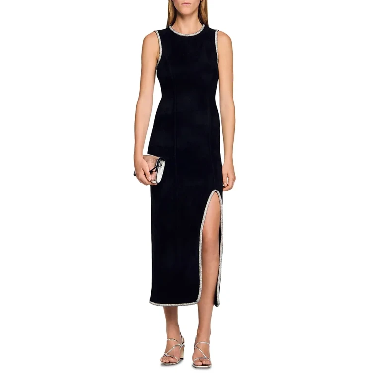 Sandro Guoda Embellished Velvet Dress