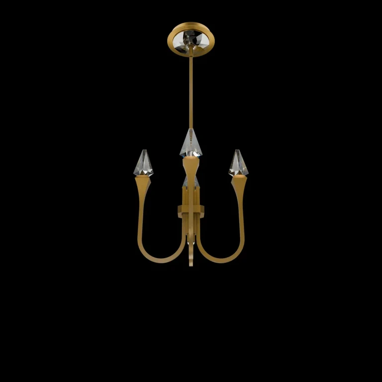Aged Brass LED Pendant from the Plumeria Collection