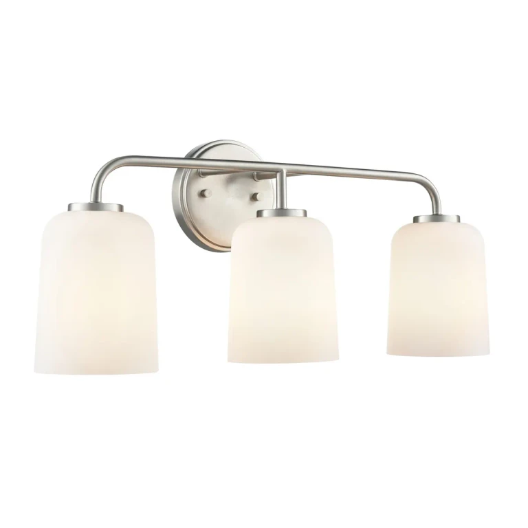 Brushed Nickel Bathroom Vanity Light from the Laphia Collection