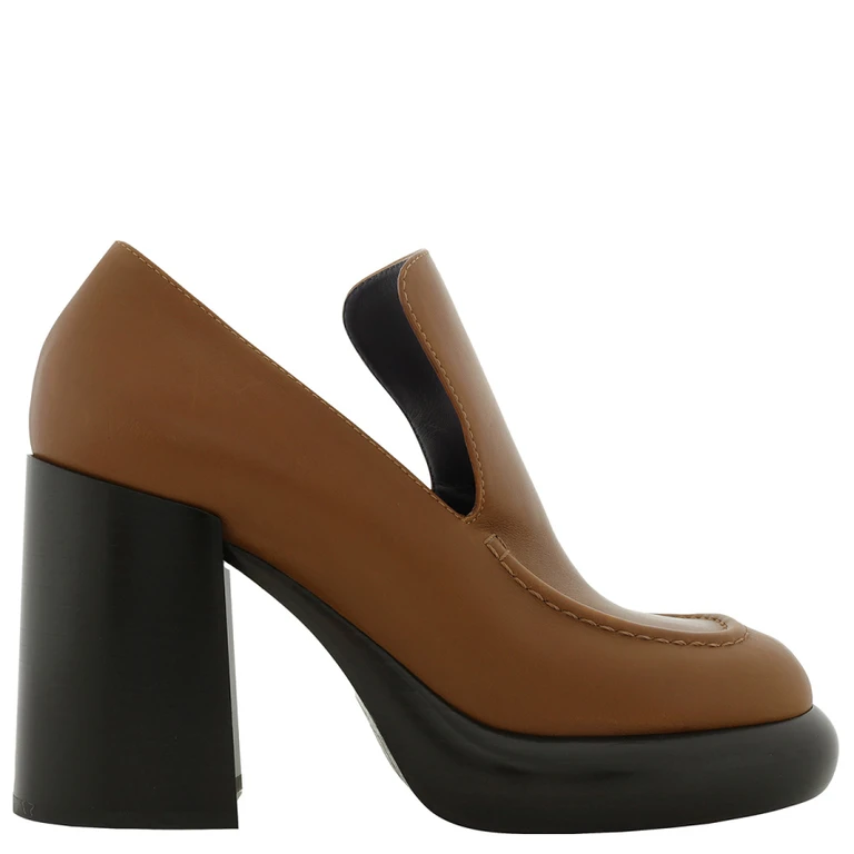 Burberry Leather Wedge 120mm Heel Loafers