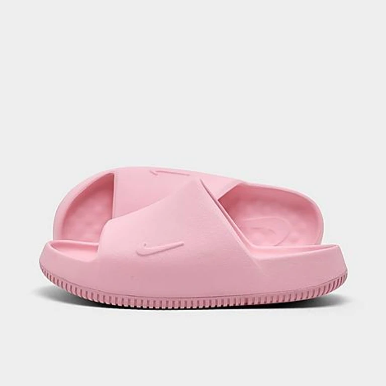 Nike Big Kids Calm 2.0 Slide Sandals in Medium Soft Pink/Medium Soft Pink Size: 4.0