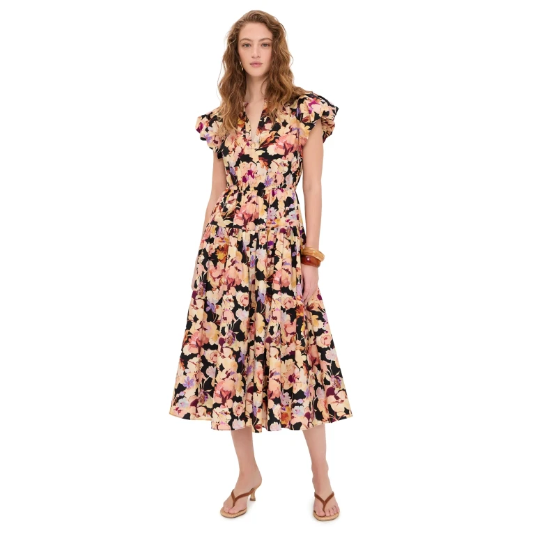 Ulla Johnson Marin Cotton Midi Dress Night Bloom 6
