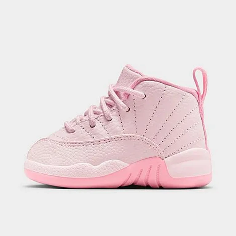 Jordan Girls' Toddler Air Retro 12 Basketball Shoes in Pearl Pink/Medium Soft Pink Size: 4.0