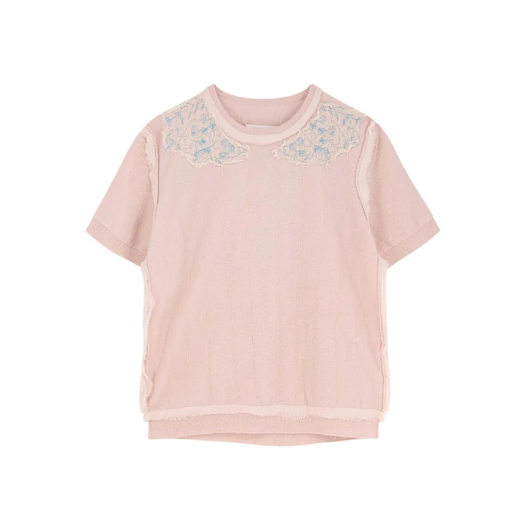 Maison Margiela Pull Col Rond - Rose Clair