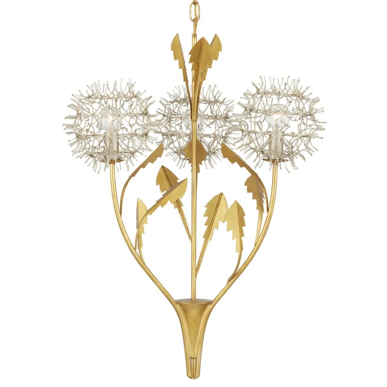 Contemporary Silver Leaf Silver Contemporary Gold Leaf Pendant from the Dandelion Collection