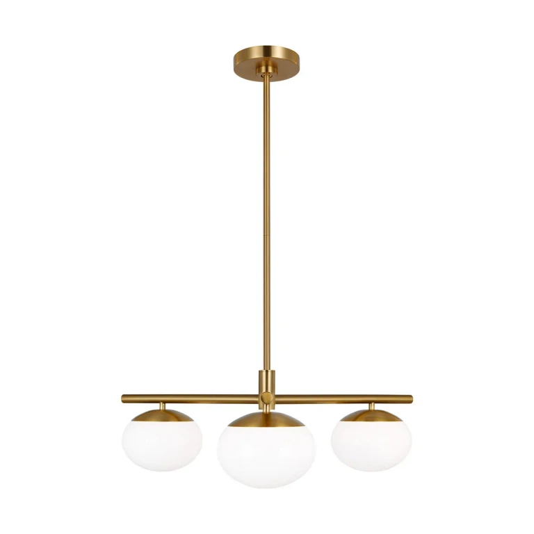 Visual Comfort Studio Lune 3-Light Ceiling Light in Burnished Brass by Ellen Degeneres
