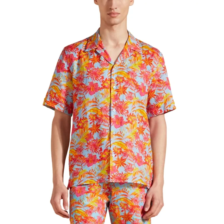 Vilebrequin Charli Tahiti Flowers Print Linen Camp Shirt