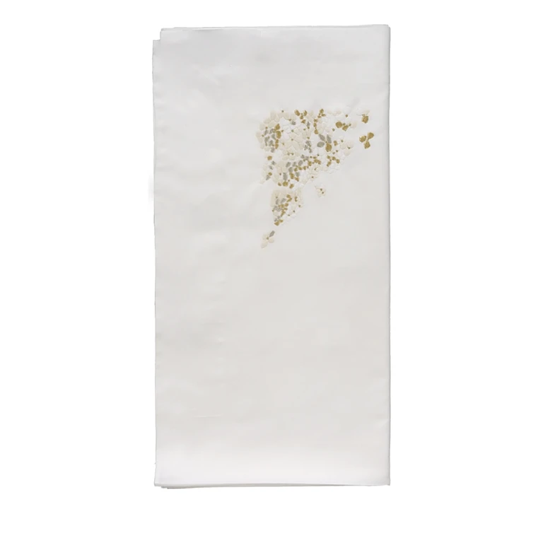 Dea Palm Beach Ibla Embroidered Sateen Flat Sheet, King