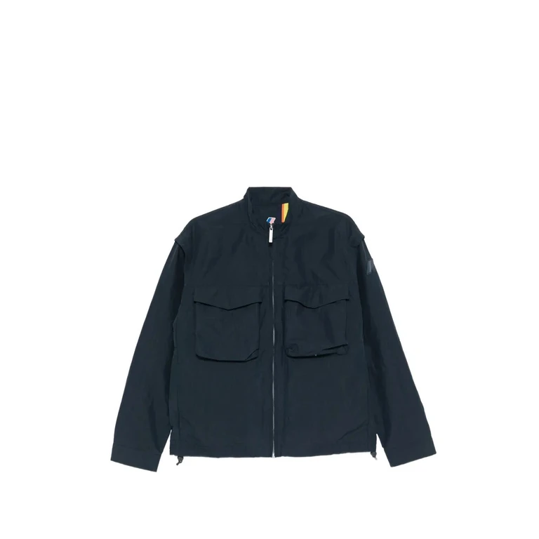 K-Way Orian Blue Cotton Recycled Nylon Jacket - Men
