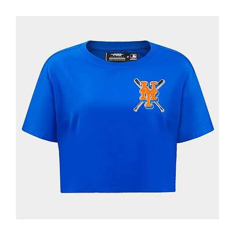 Pro Standard Women's New York Mets MLB Mashup Boxy T-Shirt in Royal Blue Size: XS