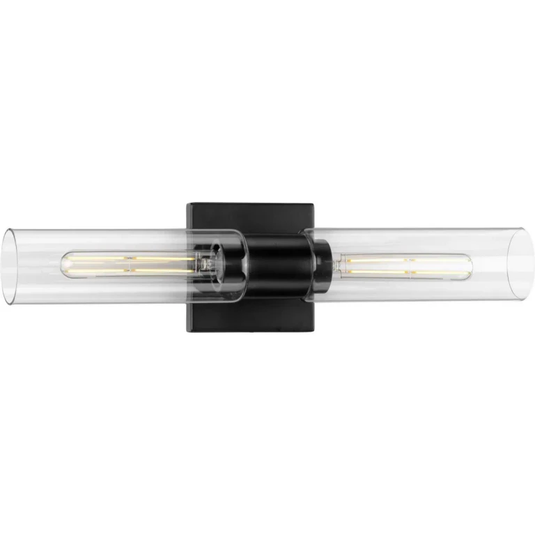 Matte Black Two Light Bath Bracket from the Clarion Collection