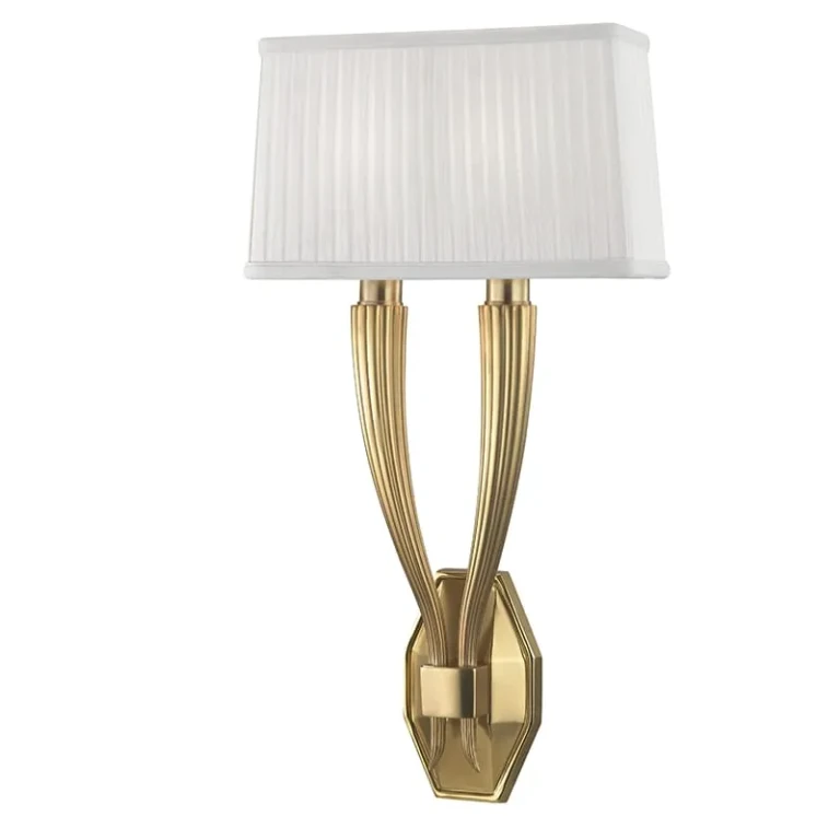 Erie 2-Light 21" Wall Sconce in Aged Brass