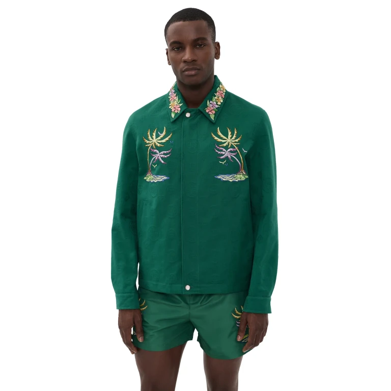 Casablanca Jacquard Diamond Monogram Jacket Green XL