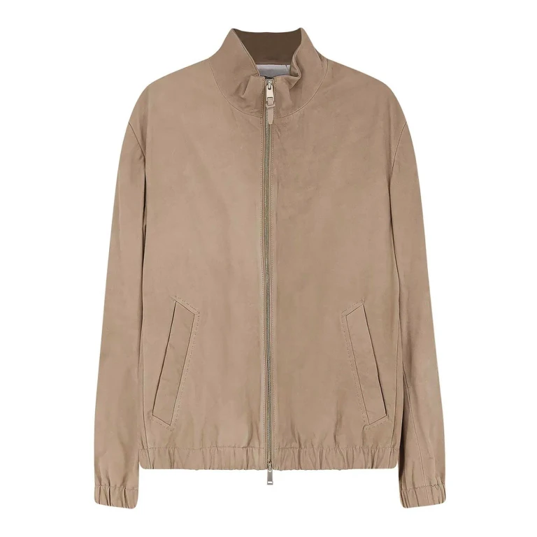Hugo Boss Blouson En Cuir - Beige