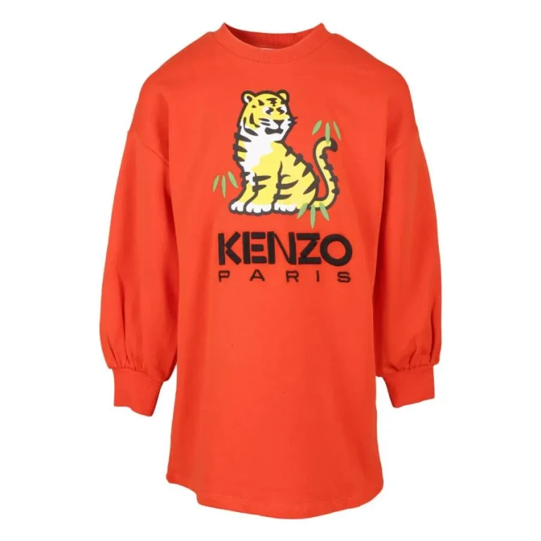 Kenzo Kids Tiger Print Long-Sleeve Dress