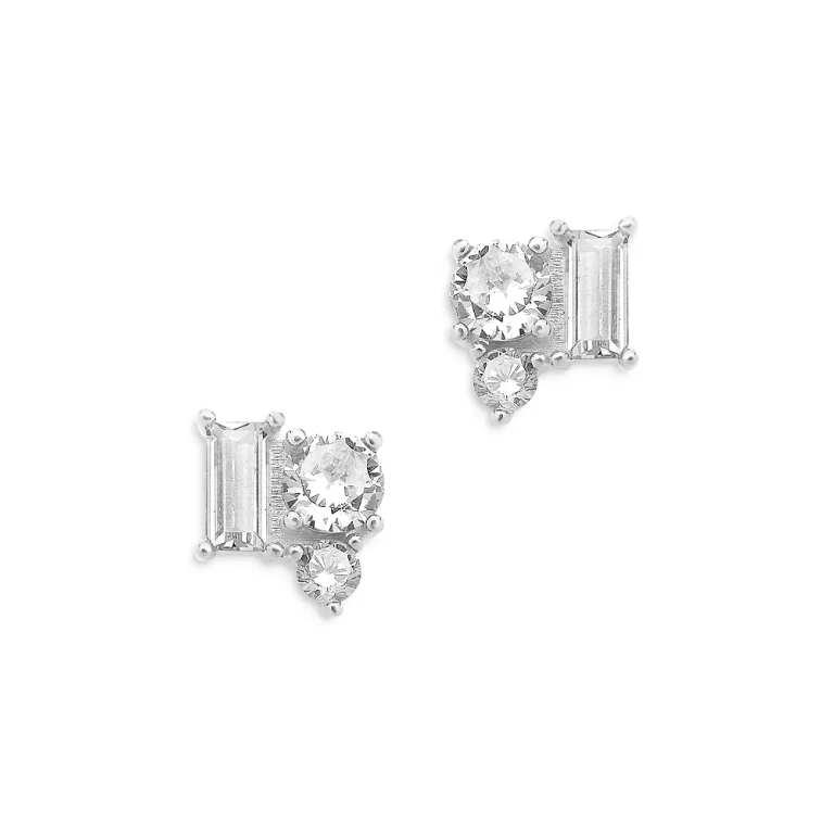 Sterling Forever Cluster Stud Earrings