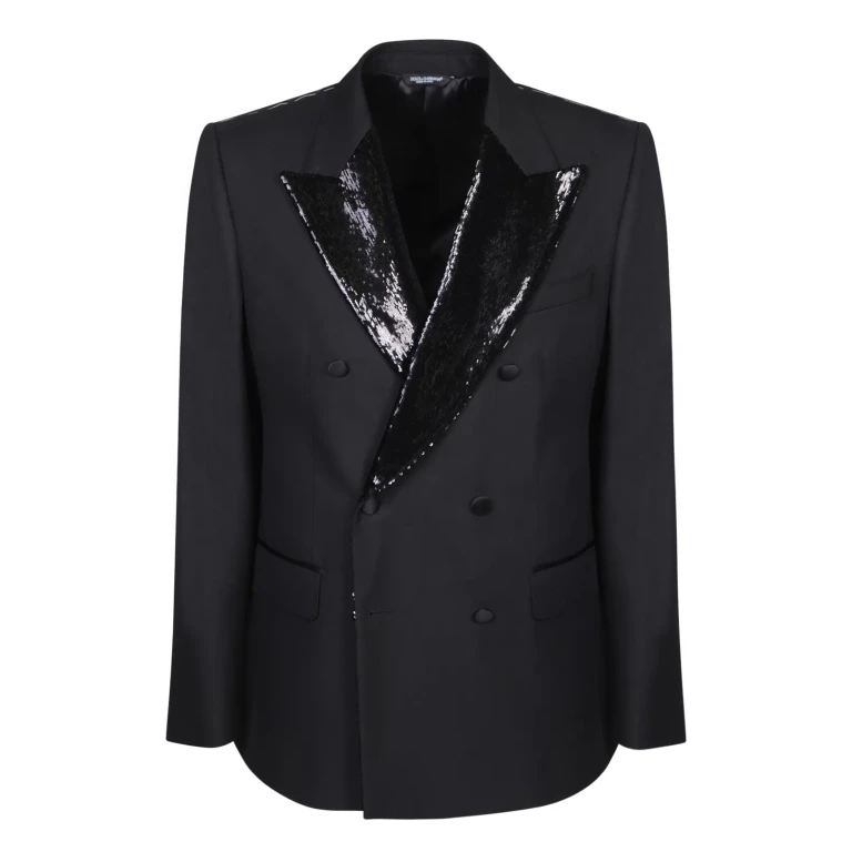 돌체앤가바나 시퀸 디테일 더블 브레스티드 블레이저