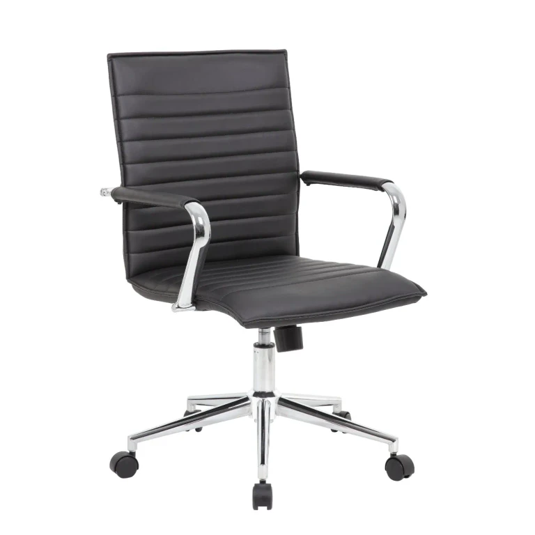 Boss Black Vinyl Hospitality Office Chair