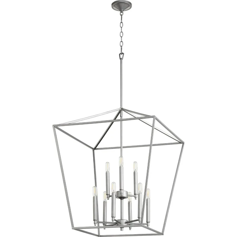 Quorum Gabriel 9-Light 24" Foyer Light in Classic Nickel