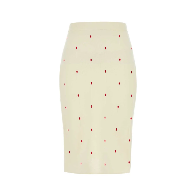 Bottega Veneta Embroidered Cotton Blend Skirt Chalkvernis Exterior: Nylon Gonne - Women