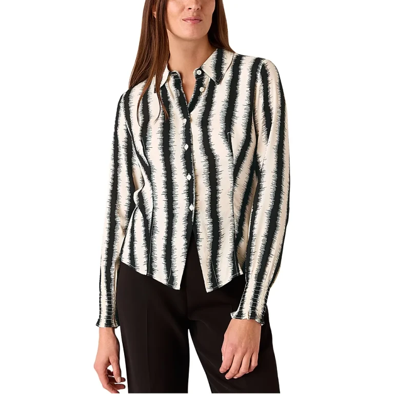Whistles Hazy Stripe Fitted Shirt
