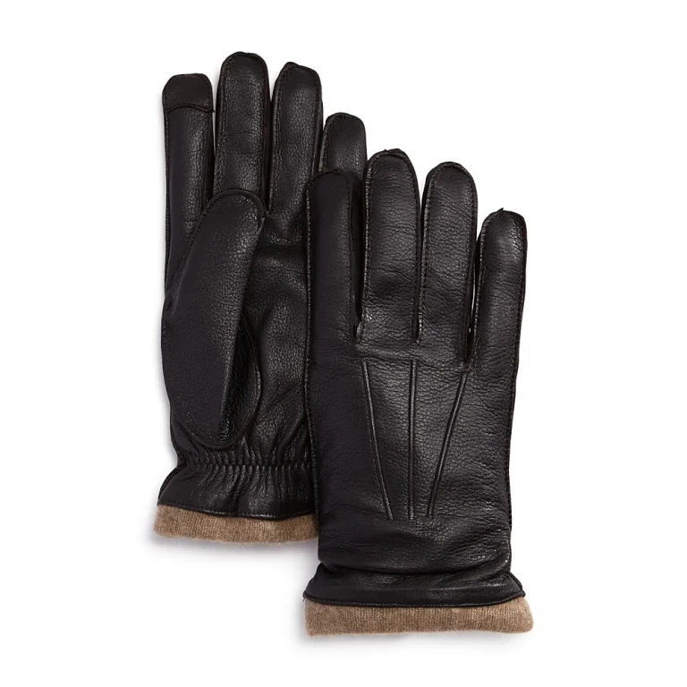 Knit-Cuff Leather Tech Gloves - Exclusive