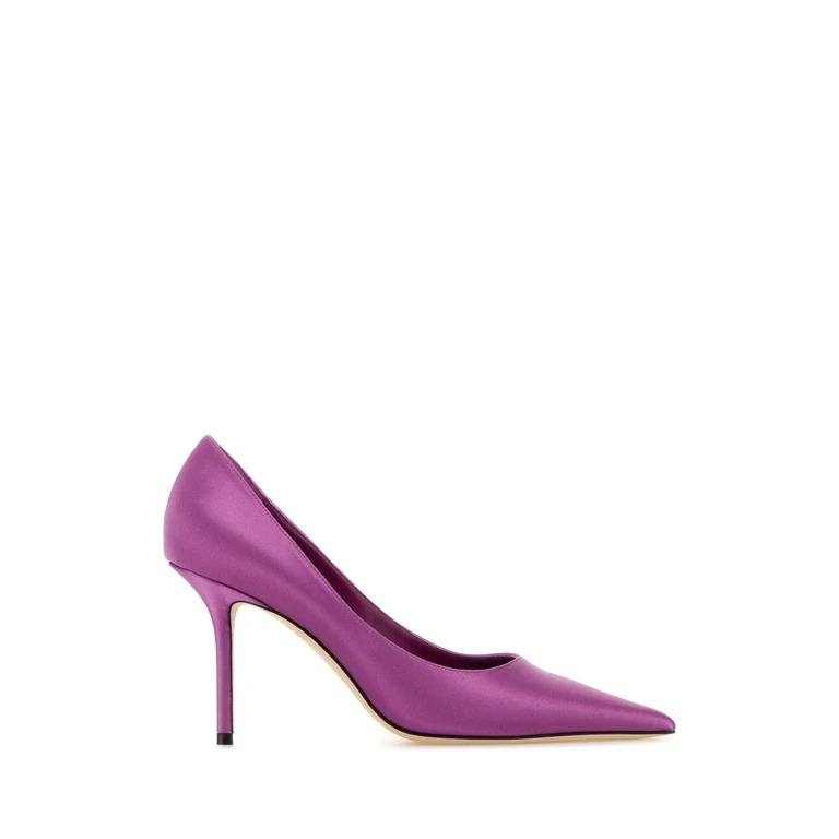 Purple Satin Love Pumps Violetorchid Leather Salpa Plastic Metal Scarpe Con Tacco - Women