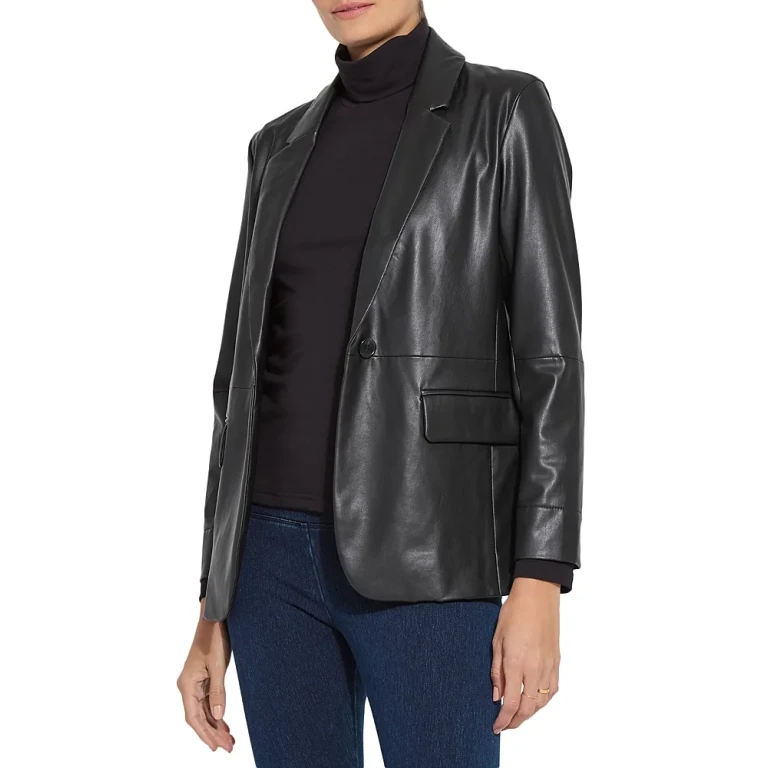Lysse Faux Leather Blazer
