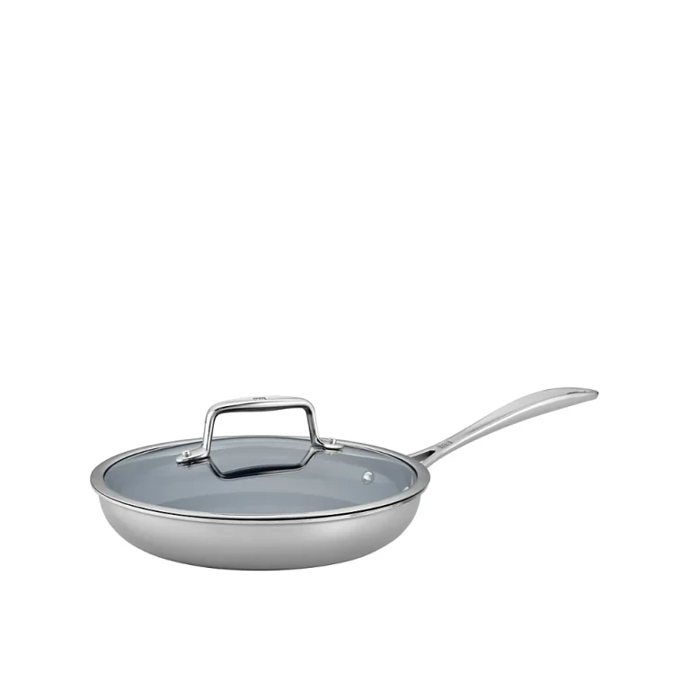 Clad Cfx 9.5 Stainless Steel Ceramic Nonstick Fry Pan with Lid