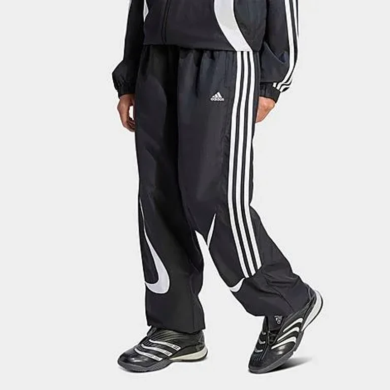 adidas Big Kids Originals Teamgeist Loose Track Pants in Black/White Size: XS