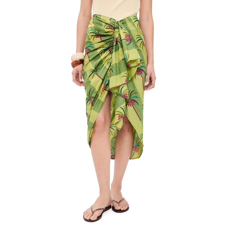 Guadalupe Design Luciana Palm Pareo Skirt Mint S