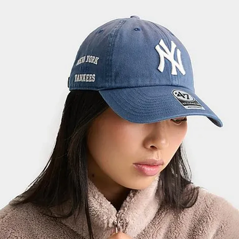 '47 New York Yankees MLB Truro Clean Up Strapback Hat in Timber Blue