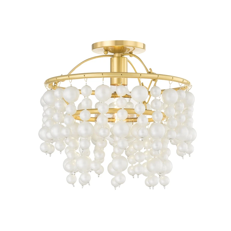 Aged Brass One Light Flush Mount from the Kinsley Collection