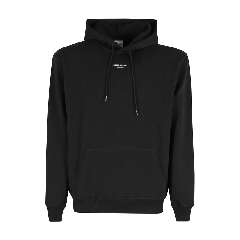 DrôLe De Monsieur Le Hoodie Slogan Black Cotton Felpa - Men