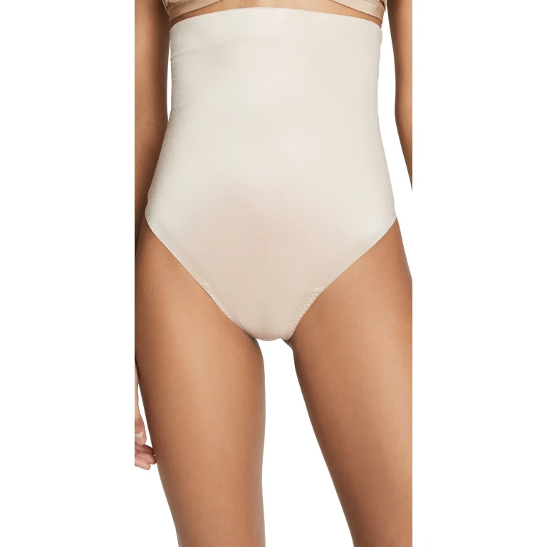 SPANX SPANXshape Suit Your Fancy High-Waisted Thong Champagne Beige XL