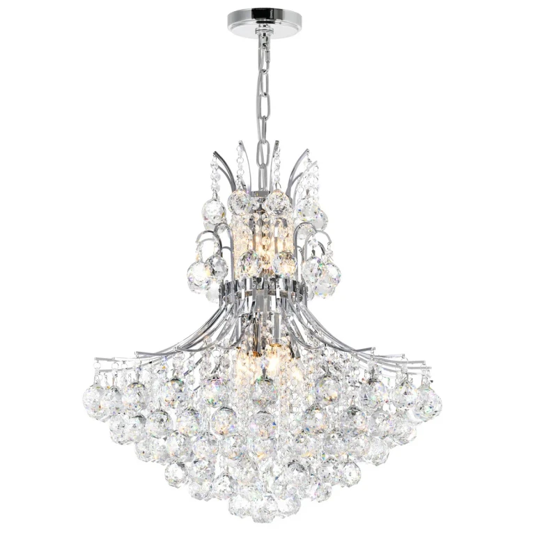 Chrome Ten Light Chandelier from the Princess Collection