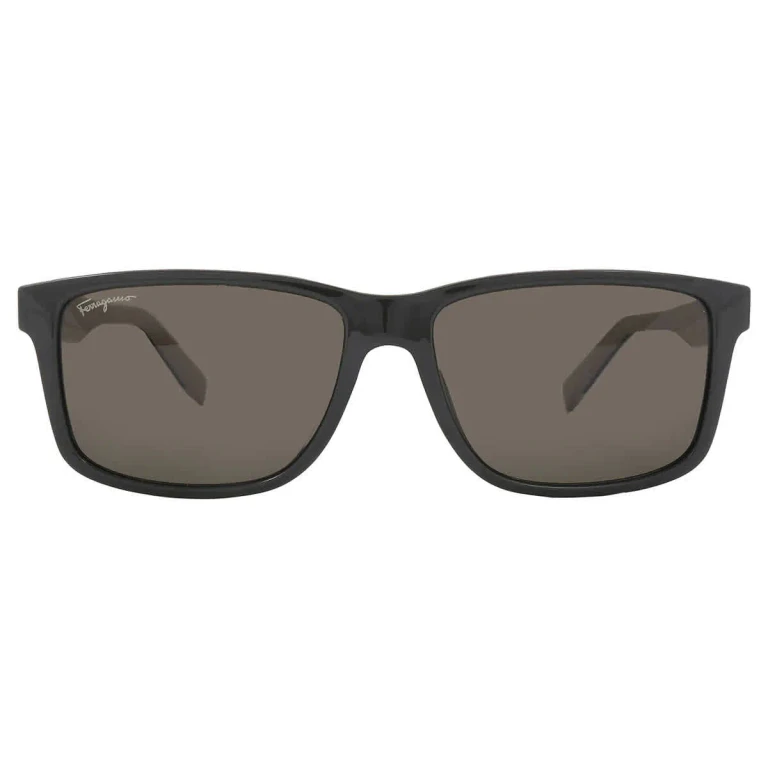 Salvatore Ferragamo Dark Grey Rectangular Mens Sunglasses SF938S 338 57