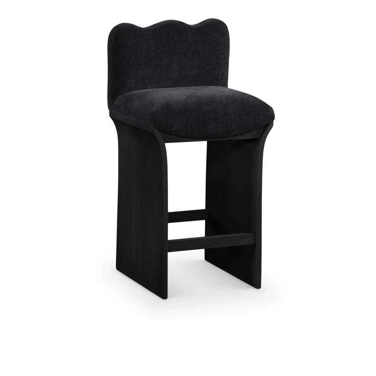 Shaw Black Upholstered Counter Stool