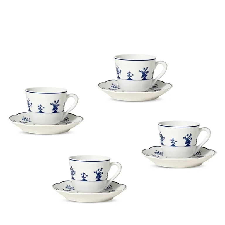 Bernardaud Chateaubriand Espresso Cup & Saucer, Set of 4