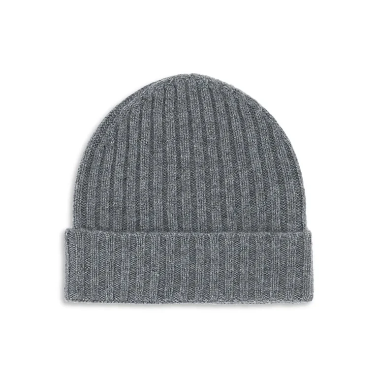 Boggi Milano Men's Ribbed Pure Cashmere Beanie