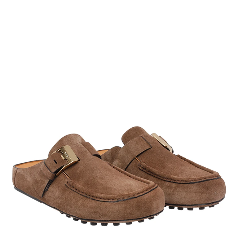 Tod's Tods Sandals Brown Suede Leather/rubber Sole - Women