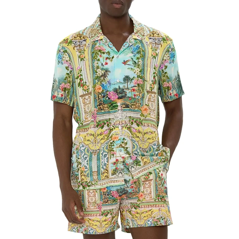 Camilla Printed Short Sleeve Camp Shirt