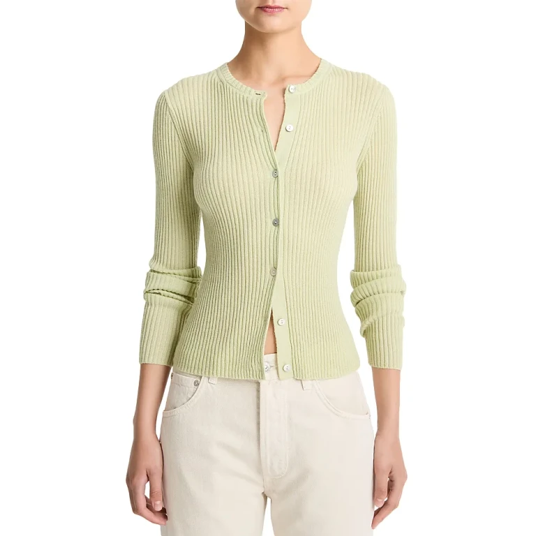 Vince Cashmere & Silk Ribbed Cardigan