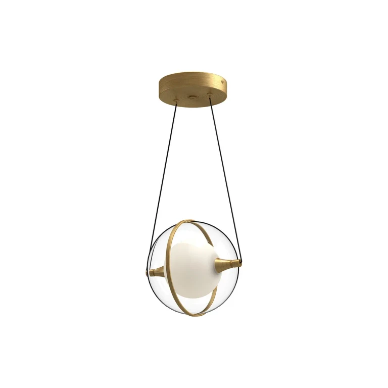Brushed Gold LED Pendant from the Aries Collection